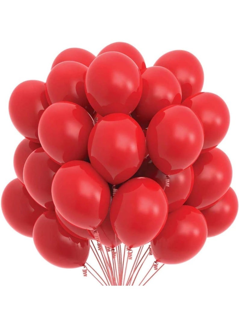 100 PCS 12 Inches Pearlized Red Latex Balloons Large Thick Big Round Shining Pearlescent Biodegradable Bulk Helium Gas or Air Inflated for Kids Birthday Wedding Party Decorations Supplies Favors  - Image 1
