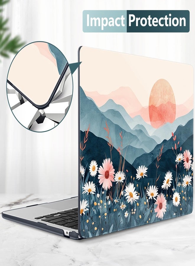 DONGKE Compatible with M4 MacBook Air 15 inch Case 2025 2024 2023 A3241 A3114 A2941 M3 M2 Liquid Retina Display Touch ID, Plastic Hard Case & Keyboard Skin & Screen Protector - Sun & Daisie - Image 5