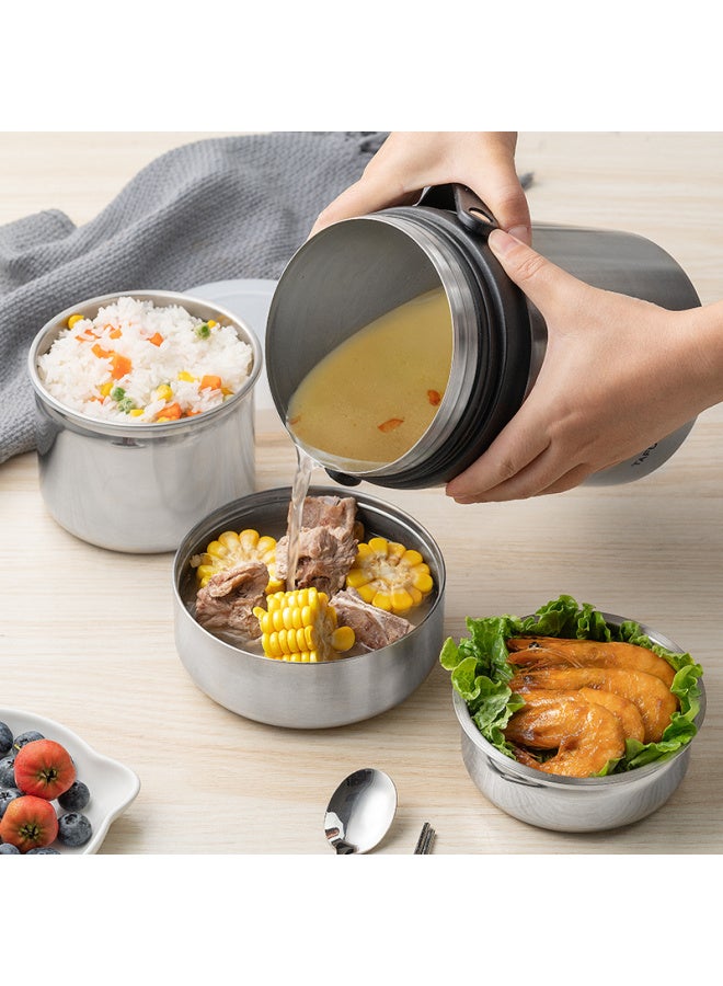Tafuco Insulated Food Container, 304 Stainless Steel, Large Capacity, Three-layer Insulated Bucket, Portable Thermal Lunch Box, 2.6l, Food Grade, T0330 - Image 2