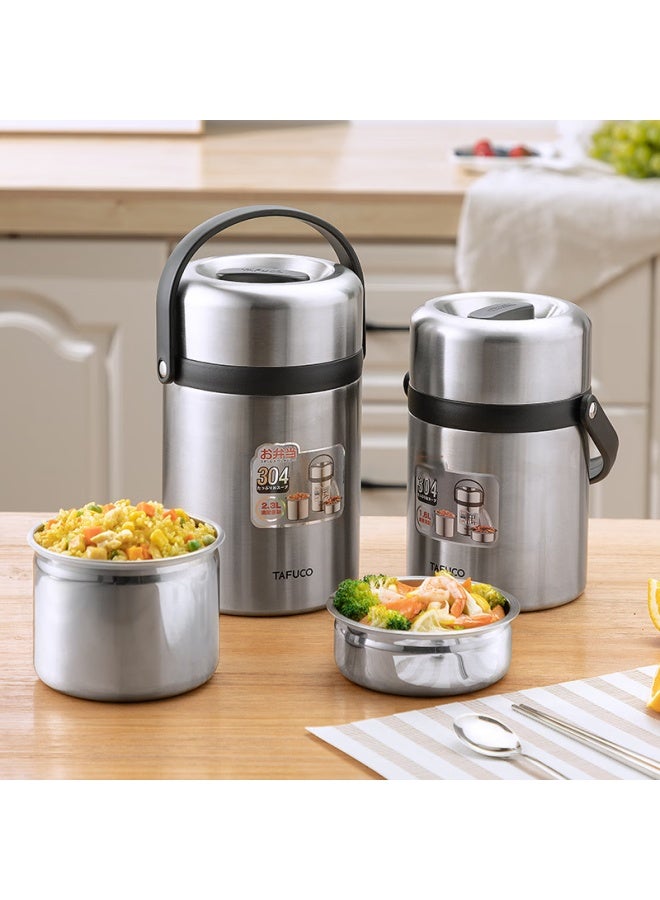 Tafuco Insulated Food Container, 304 Stainless Steel, Large Capacity, Three-layer Insulated Bucket, Portable Thermal Lunch Box, 2.6l, Food Grade, T0330 - Image 3