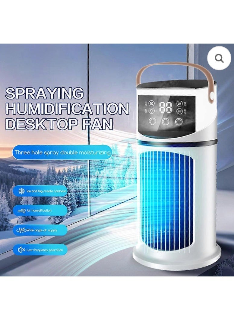 مروحة ترطيب هواء محمولة مع مكيف هواء، 9 مستويات تبريد قابلة للتعديل لغرفة النوم وغرفة المعيشة - Image 1