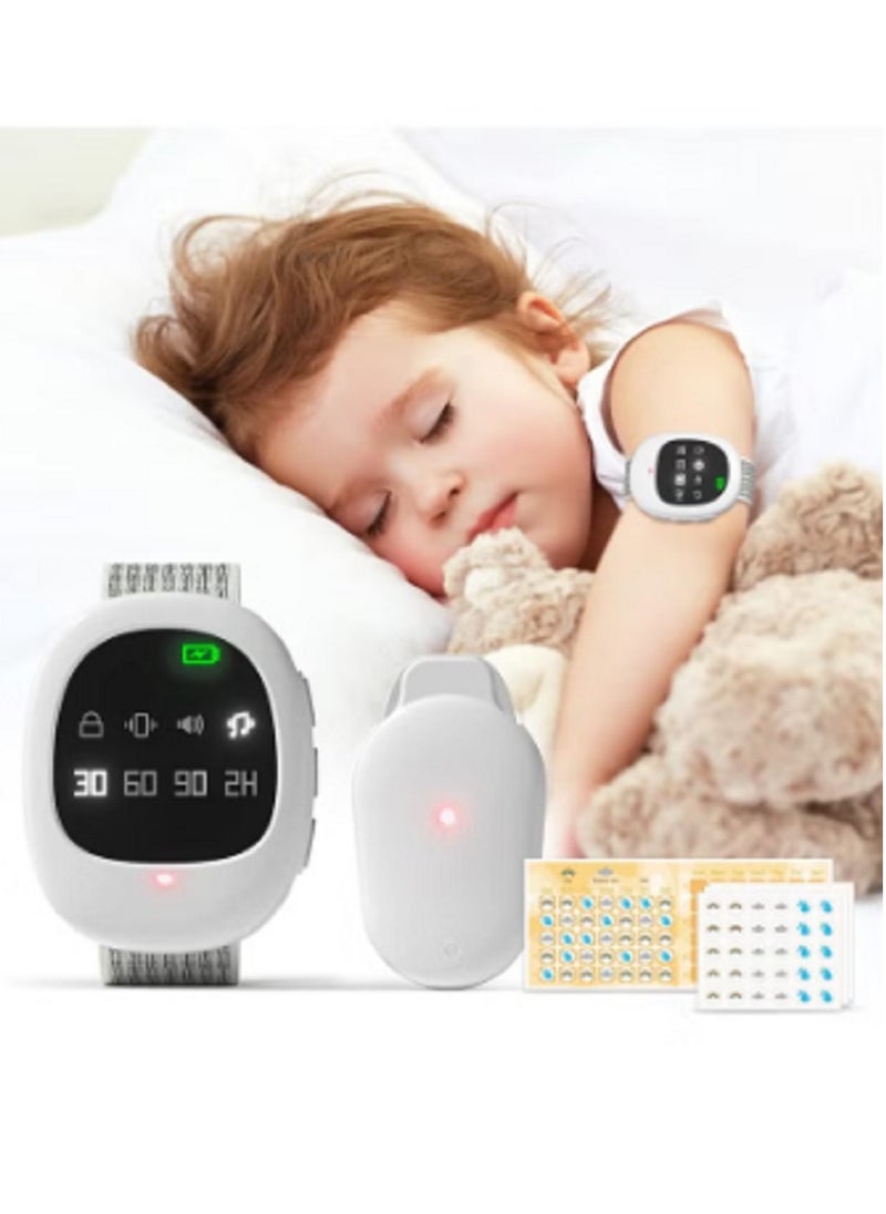 Generic Wireless Bedwetting Alarm Potty Training Watch with Wristband for Kids Elder Care 40M Effective Range Vibration/ Sound/ Vibration + Sound Reminding 30min/60min/90min/2H Timer Built-in Battery LED Indi  - Image 1
