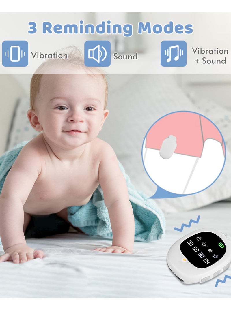 Generic Wireless Bedwetting Alarm Potty Training Watch with Wristband for Kids Elder Care 40M Effective Range Vibration/ Sound/ Vibration + Sound Reminding 30min/60min/90min/2H Timer Built-in Battery LED Indi  - Image 4