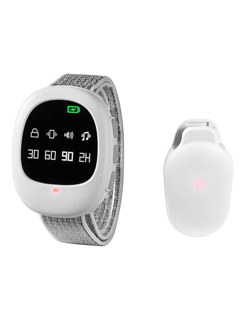 Generic Wireless Bedwetting Alarm Potty Training Watch with Wristband for Kids Elder Care 40M Effective Range Vibration/ Sound/ Vibration + Sound Reminding 30min/60min/90min/2H Timer Built-in Battery LED Indi  - Image 3