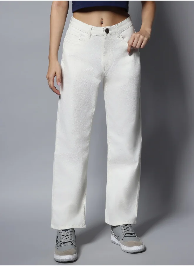 HIGH STAR Women White Jeans
