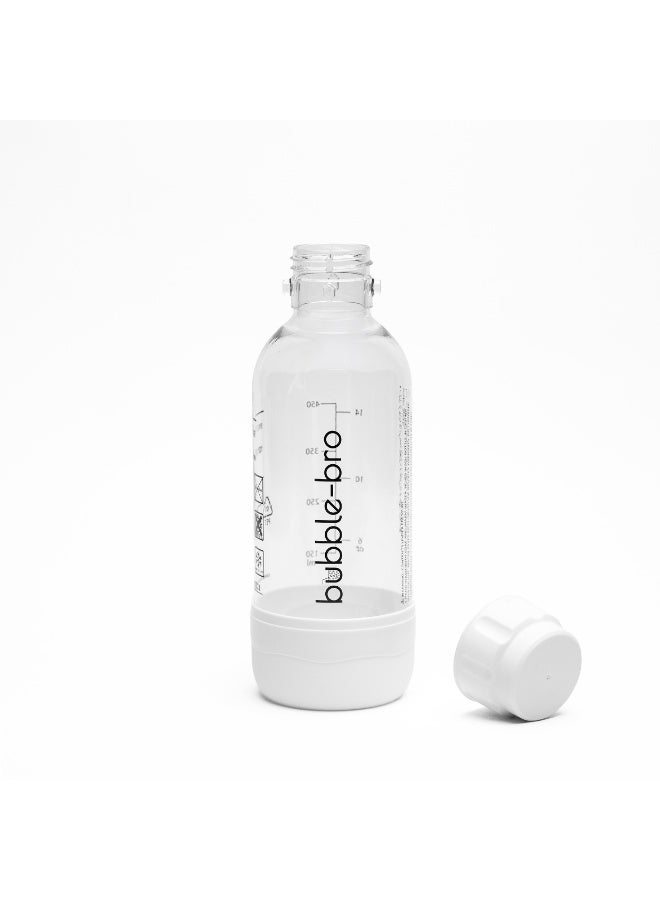 بابل-برو زجاجة 500 مل خالية من مادة BPA - للاستخدام مع صانع المياه الفوارة Bubble-bro Origin (أبيض) - Image 2