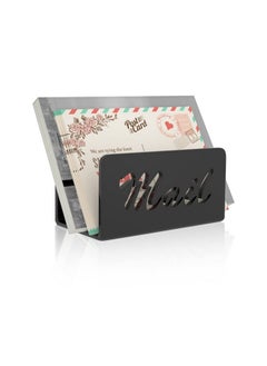 wishacc Mail Organizer Countertop Mail Sorters Letter Holder Desktop Organizer For Home Office Kitchen Counter Organizer Mail Holder In Black Color  - Image 2