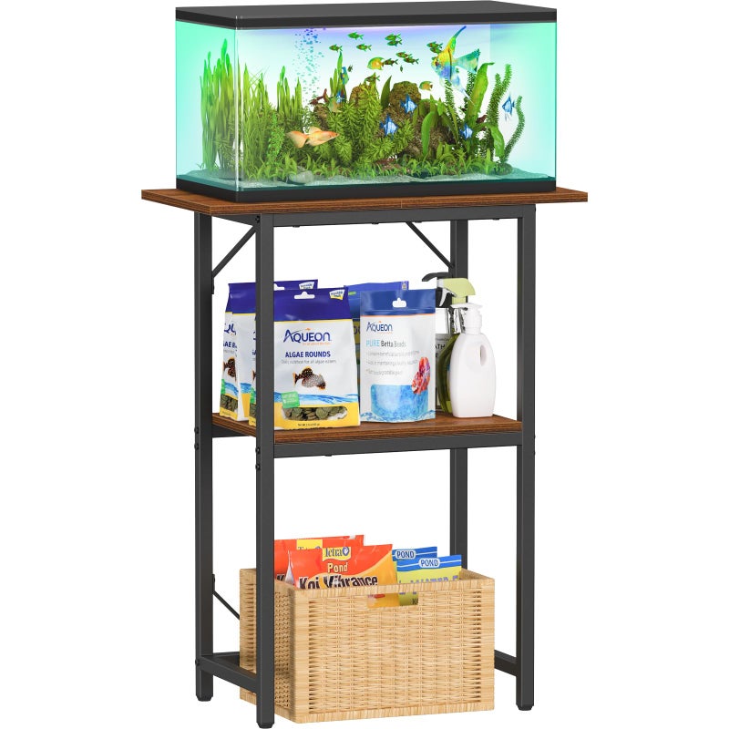 Snughome 1020 Gallon Fish Tank Stand Aquarium Stand 2Tier Storage Shelves Heavy Duty Terrarium Stand for Home Office Fish Tank Shelf 24 L x 1181 W x 3071 H Rustic Brown - Image 2