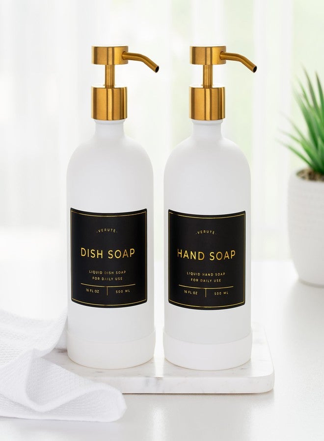 Verute Soap Dispenser Pump | Stainless Steel Replacement | Durable, Rustproof | for Glass & Plastic Bottles (2 x Brushed Gold Pumps) - Image 2