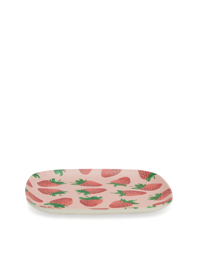 Simply Kitchen - Strawberry Bamboo Fiber Small Square Plate - Image 1