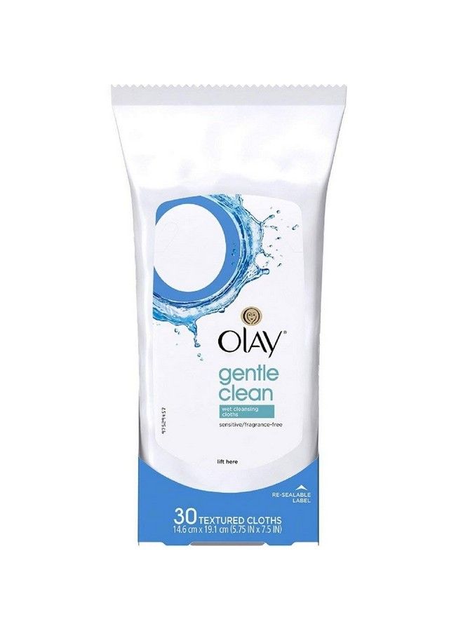 Olay Wet Cleansing Cloths Gentle Clean Sensitive/Fragrancefree 30 Ea (Pack Of 4)  - Image 2