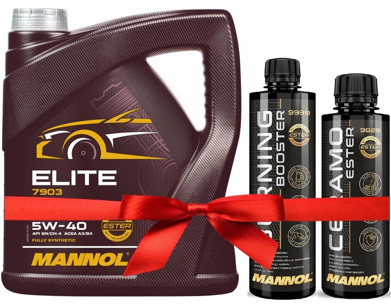 مانول إيليت 5W-40 عبوة 4 لتر + هديتين (كافيين الموتور و مانول سيرامو إستر) - Image 1