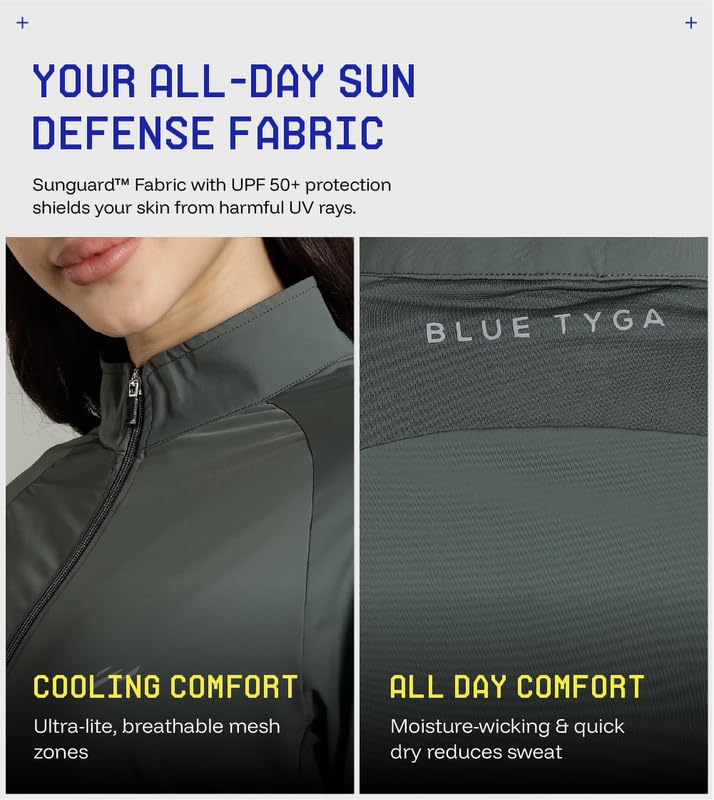 BLUE TYGA Womens Sunscreen Jacket ICE Pro – UPF 50+ Cooling Jacket for Men & Women|Cool Rush Pro Tech,UV Protection,Breathable,Sweat-Wicking, Anti-Microbial, Lightweight Sun Hoodie for Outdoor Sports & Travel - Image 5