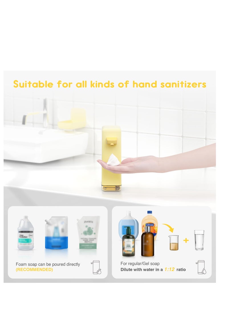 SYOSI - Automatic Soap Dispenser, 3 Level Adjustable Duck Foaming Soap Dispenser,14oz/400ml Rechargeable,Touchless Hands Free Soap Dispenser for Bathroom and Kitchen - Image 1