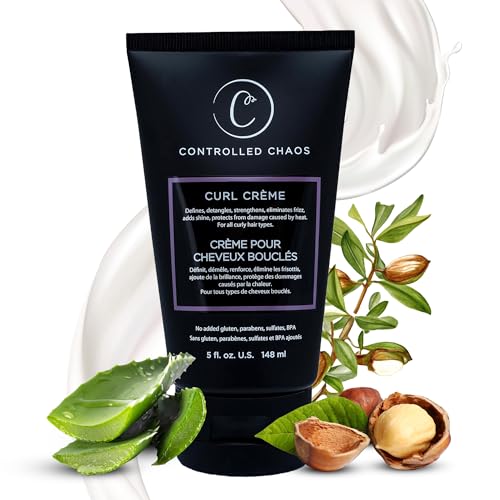 Controlled Chaos Curl Cream for Curly Hair Defining Cream with Shea Butter for Long Lasting Frizz Free Curls  Sulfate  Paraben Free Aloe Vera Curling Cream for Wavy Hair Made in USA5Oz