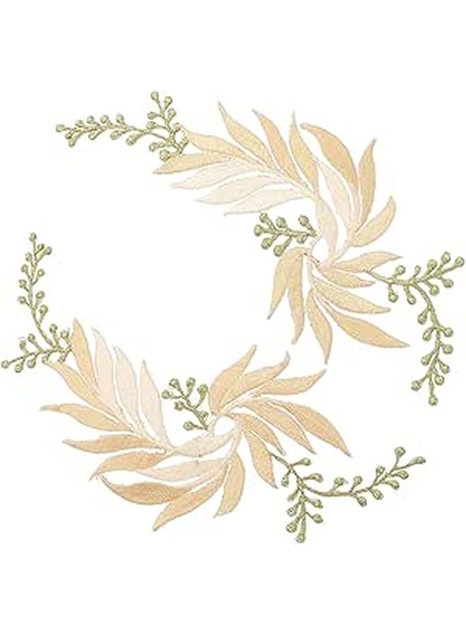 Leaf Embroidery Applique Patches 2 Pack Iron On For Clothing Repair And Decoration - Image 1