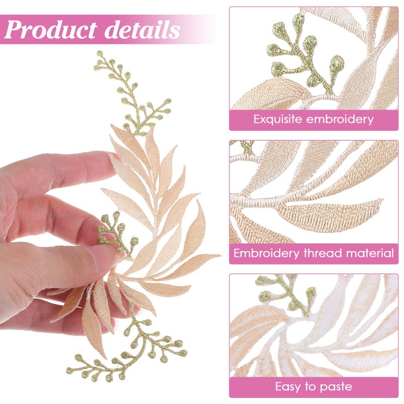 Leaf Embroidery Applique Patches 2 Pack Iron On For Clothing Repair And Decoration - Image 4