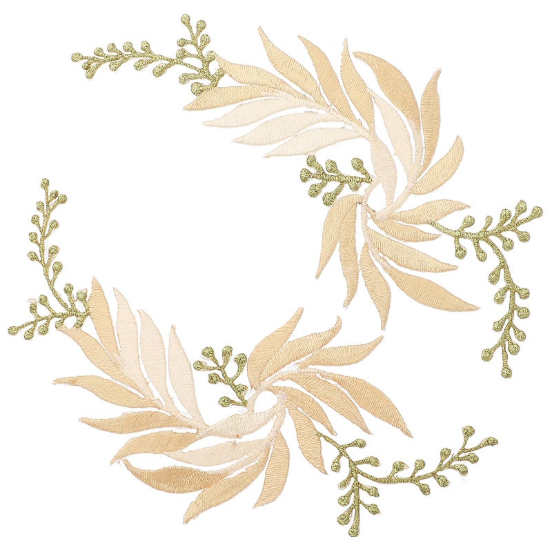 Leaf Embroidery Applique Patches 2 Pack Iron On For Clothing Repair And Decoration - Image 2