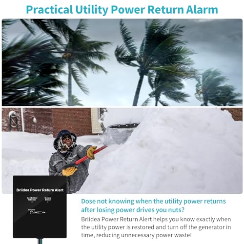 briidea Power Return Alarm Briidea Utility Power Back on Alert for Generator Loud Siren with LED Indicator - Image 3