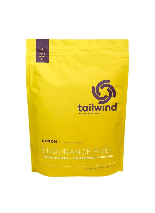 Tailwind Nutrition Endurance Fuel, Sports Drink Powder Mix with Electrolytes, Non-GMO, Free of Soy, Dairy, and Gluten, Vegan Friendly, Lemon, 50 Servings  - Image 1