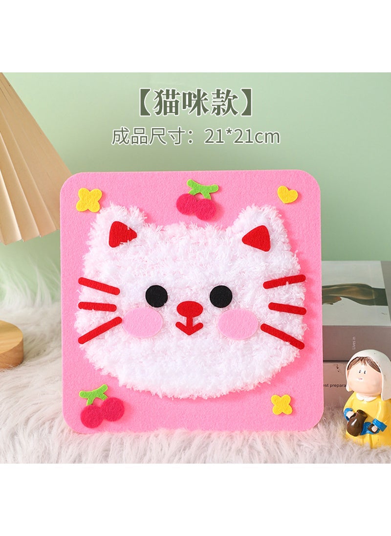 Kids Puzzle Toy Pop-Up DIY Kit Cartoon Animal Stickers C035-3 cat model