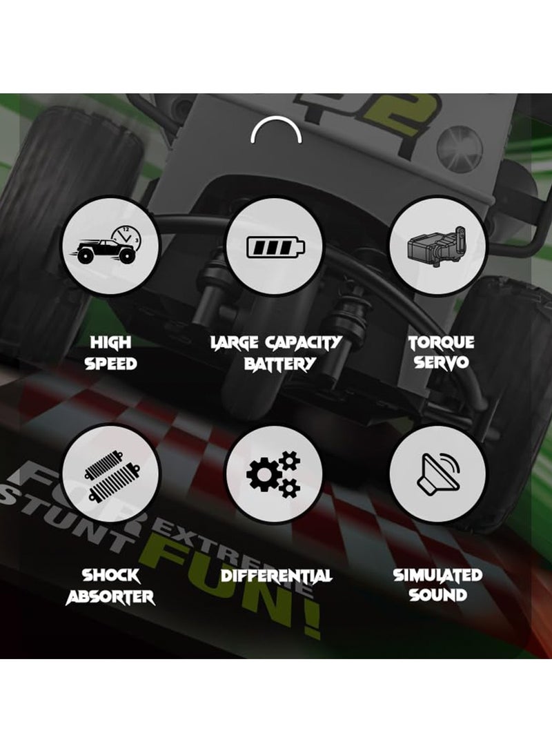 RC Motor Tricycle 1:16 Scale | 3-Wheel High-Speed RC Motorcycle with Spray, LED Lights & Sound | 25km/h | 2.4GHz Remote Control | Shock Absorbers | Kids & Beginners Off-Road Stunt Bike - Image 4