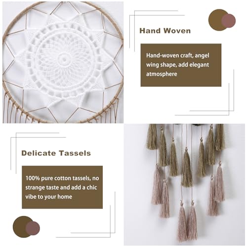 Artilady Macrame Dream Catcher Wall Hanging - Large Dreamcatchers Boho Chic Wall Decor, Handmade Tassels Ornament Colorful Room Decor for Bedroom, Blessing Gift for Girls Kids Women (Dark Green Mix) - Image 3