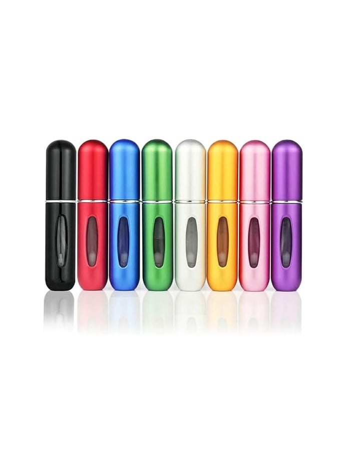 زجاجة عطر فاخرة صغيرة محمولة قابلة لاعادة الملء بسعة 5 مل، مضخة انبوبية مستديرة، زجاجة عطر فارغة لمستحضرات التجميل للسفر (ارجواني غير لامع) - Image 2