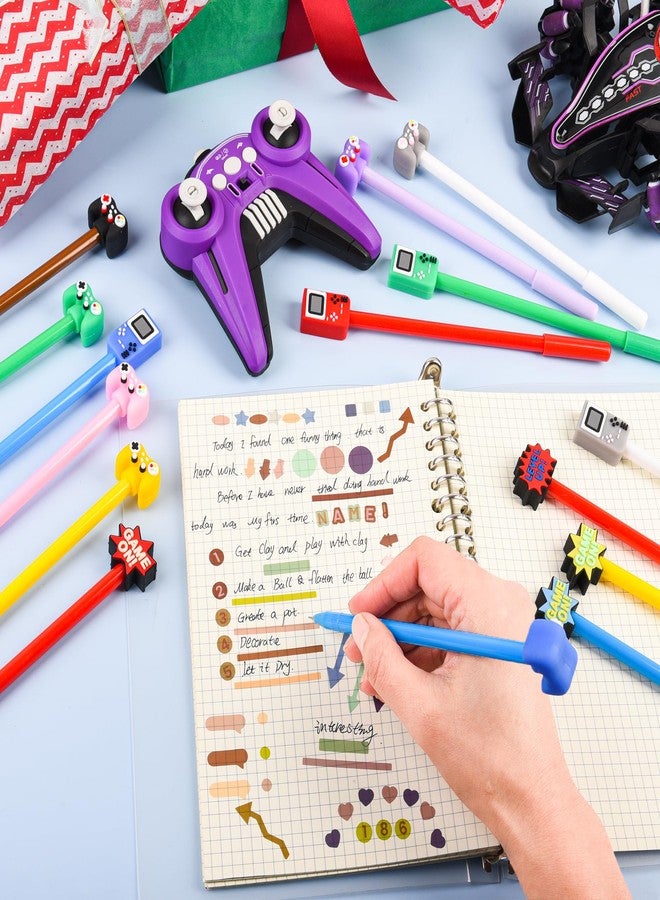 LiYiQ 50 PCS Video Game Cartoon Cute Fun Pens Kawaii Games Handle Level Up Games Console Shape Gel Black Ink Pen Cute Video Game Pens for Office Home Present - Image 2