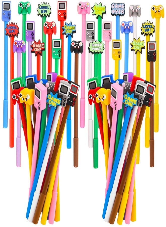 LiYiQ 50 PCS Video Game Cartoon Cute Fun Pens Kawaii Games Handle Level Up Games Console Shape Gel Black Ink Pen Cute Video Game Pens for Office Home Present - Image 1
