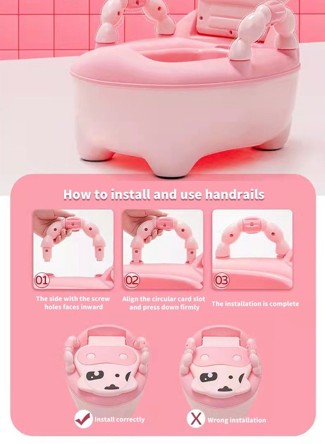 oldlaiben Baby Potty Toilet, Baby Potty Training Seat Kids Potty Chair Portable Potty Toilet Trainer Children Travel Potty Toilet with High Back Support & Lid & Removable Potty Pot for Toddler Baby Kids (Multicolour) - Image 4