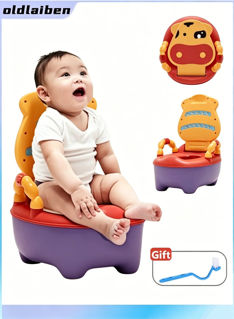 oldlaiben Baby Potty Toilet, Baby Potty Training Seat Kids Potty Chair Portable Potty Toilet Trainer Children Travel Potty Toilet with High Back Support & Lid & Removable Potty Pot for Toddler Baby Kids (Multicolour) - Image 1