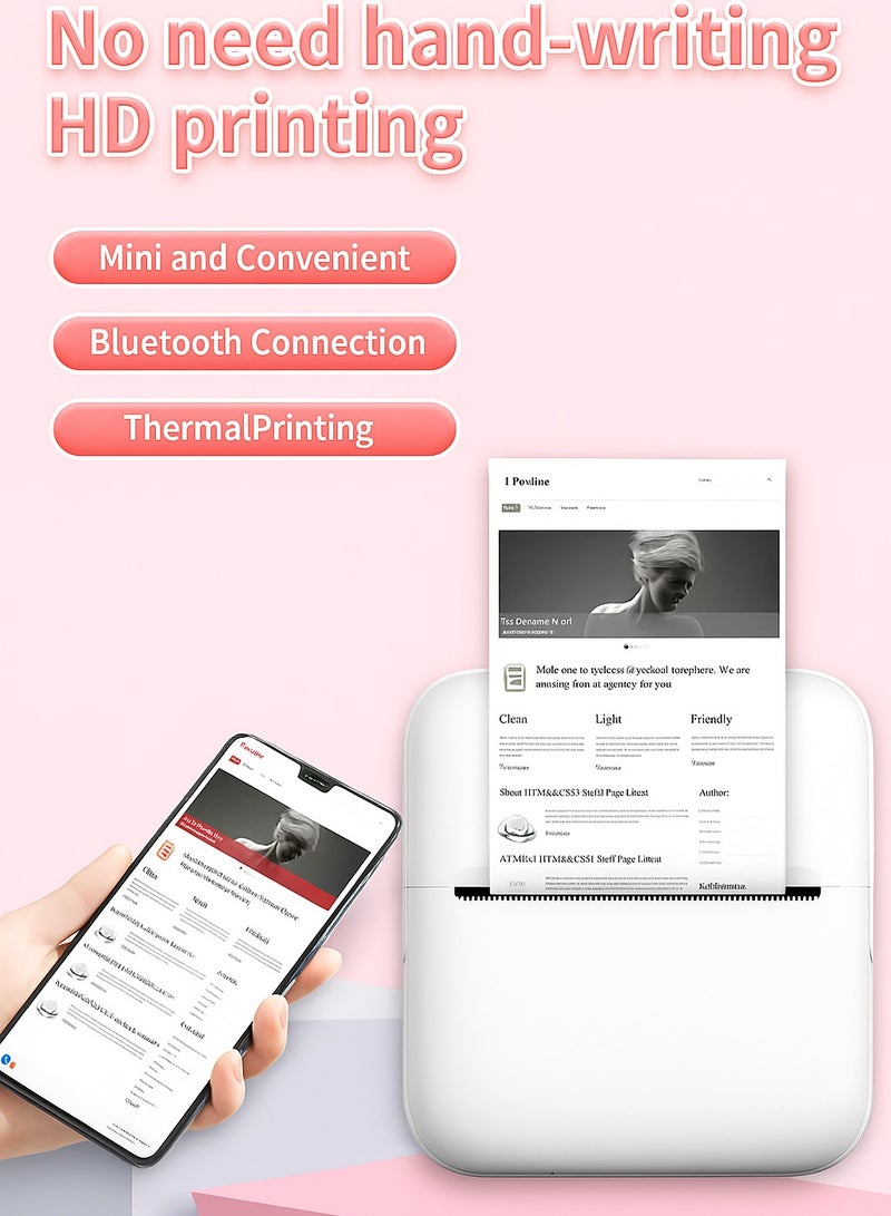 Mini Portable Thermal Printer – Bluetooth Wireless HD Photo, Label  Note Printer - Image 5