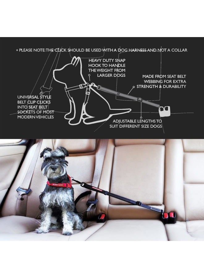 EzyDog CLICK – Dog Seat Belt for Car, Dog Harness Adjustable Seatbelt Attachment – Heavy Duty Nylon Seat Belt Webbing (17.5in - 26in) - Image 3