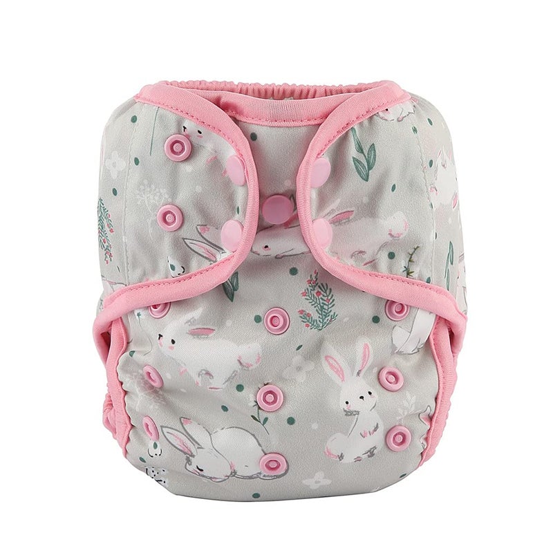 Hibaby One Size Cloth Diaper Cover Snap With Double Gusset Rabbit One Fit All - Image 1