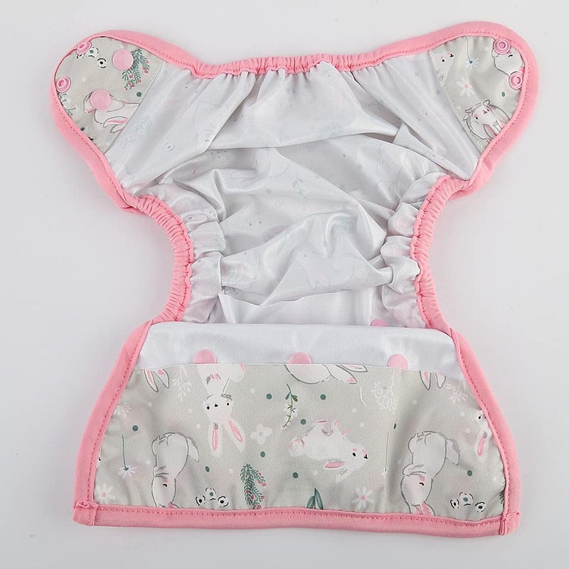 Hibaby One Size Cloth Diaper Cover Snap With Double Gusset Rabbit One Fit All - Image 3