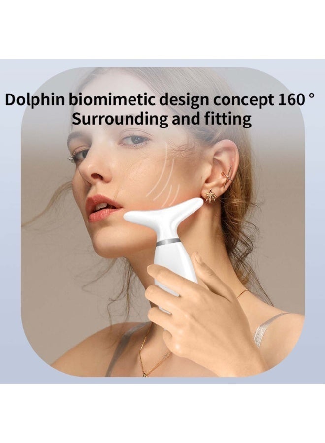 جهاز تدليك الوجه والرقبة الكهربائي، أداة نحت الوجه المحمولة بتقنية الاهتزاز الدقيق للعناية بالبشرة، وشدها، ورفعها، ومكافحة علامات الشيخوخة، جهاز تجميل للعناية اليومية بالوجه - أبيض - Image 4