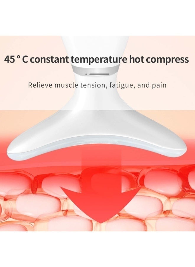 جهاز تدليك الوجه والرقبة الكهربائي، أداة نحت الوجه المحمولة بتقنية الاهتزاز الدقيق للعناية بالبشرة، وشدها، ورفعها، ومكافحة علامات الشيخوخة، جهاز تجميل للعناية اليومية بالوجه - أبيض - Image 3