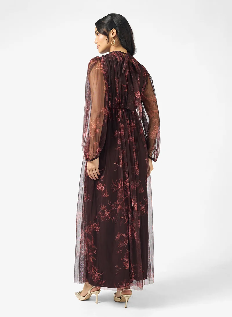 ليس اند بيدز Louisa Mesh Detail Tiered Maxi Dress
