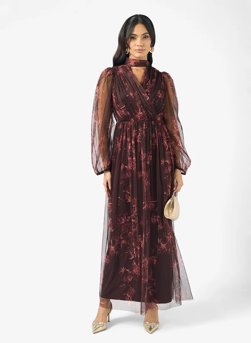 ليس اند بيدز Louisa Mesh Detail Tiered Maxi Dress