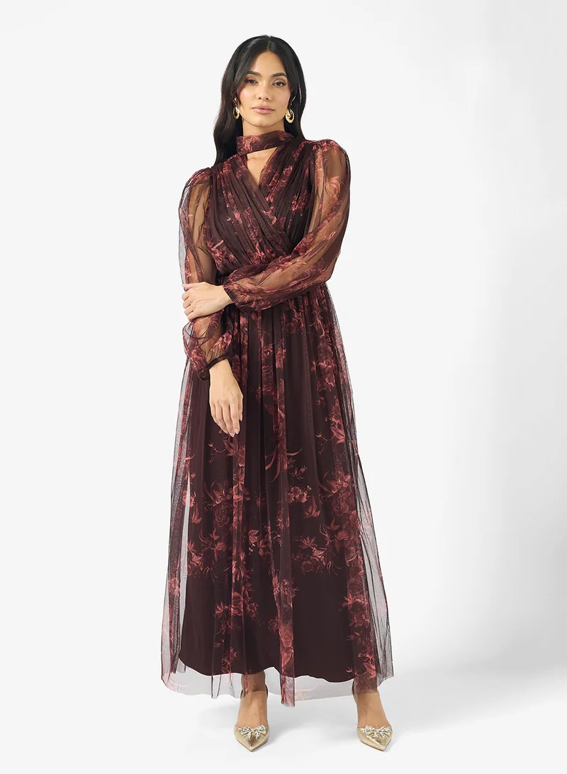 ليس اند بيدز Louisa Mesh Detail Tiered Maxi Dress