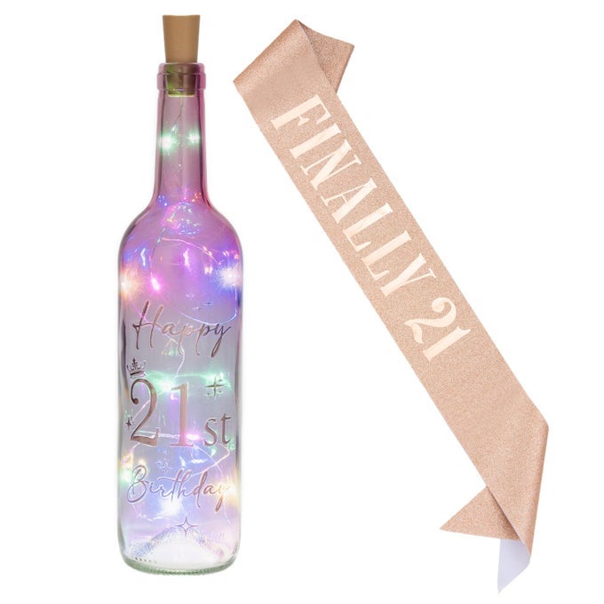 21ST BIRTHDAY GIFTS FOR WOMEN 2004 HAPPY 21ST LIGHTED WINE BOTTLE BIRTHDAY GIFTS FOR HER FUNNY 21YEAROLD DECORATIONS FOR HER DAUGHTER SISTER FRIENDS