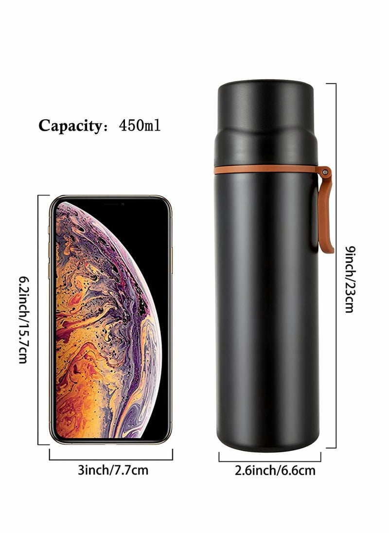 KASTWAVE - 450ml Insulated Water Bottle Stainless Steel Vacuum Coffee Cup with Handle, Flask Double Walled Sport Travel Mug with Leakproof Lid, Keep Hot & Cold 12 Hours BPA Free, 15oz - Image 1