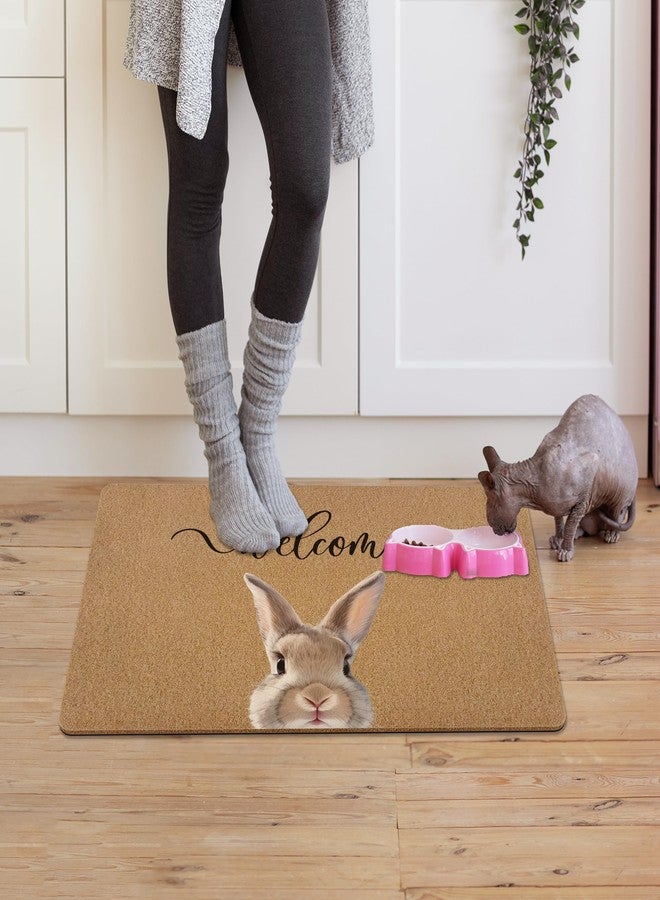 KFXHANGD Easter Bunny Rabbit Door Mat, Easter Bunny Welcome Front Door Mat Outside Entrance, Farmhouse Rabbits Artificial Coir Doormat Rugs for Indoor Patio Porch Entryway Entry, 17x30 Inch - Image 4