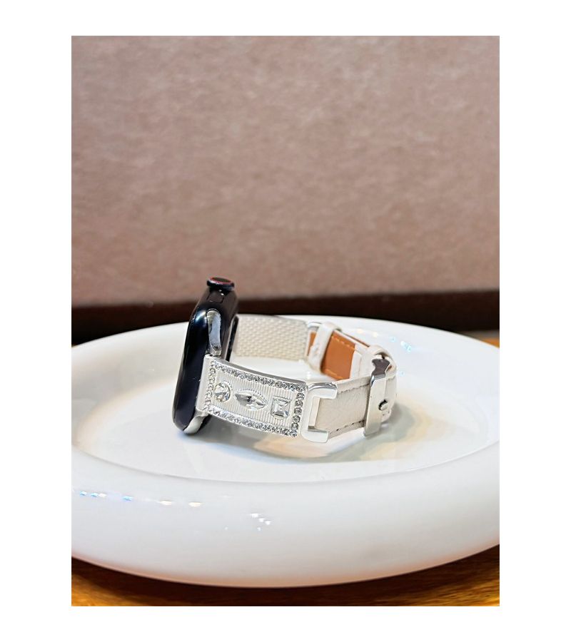 Elegant Floral Metal Compatible iWatch Band For 38mm 40mm 41mm S10 S11 42mm Stylish Handmade Watch Strap Black - Image 4