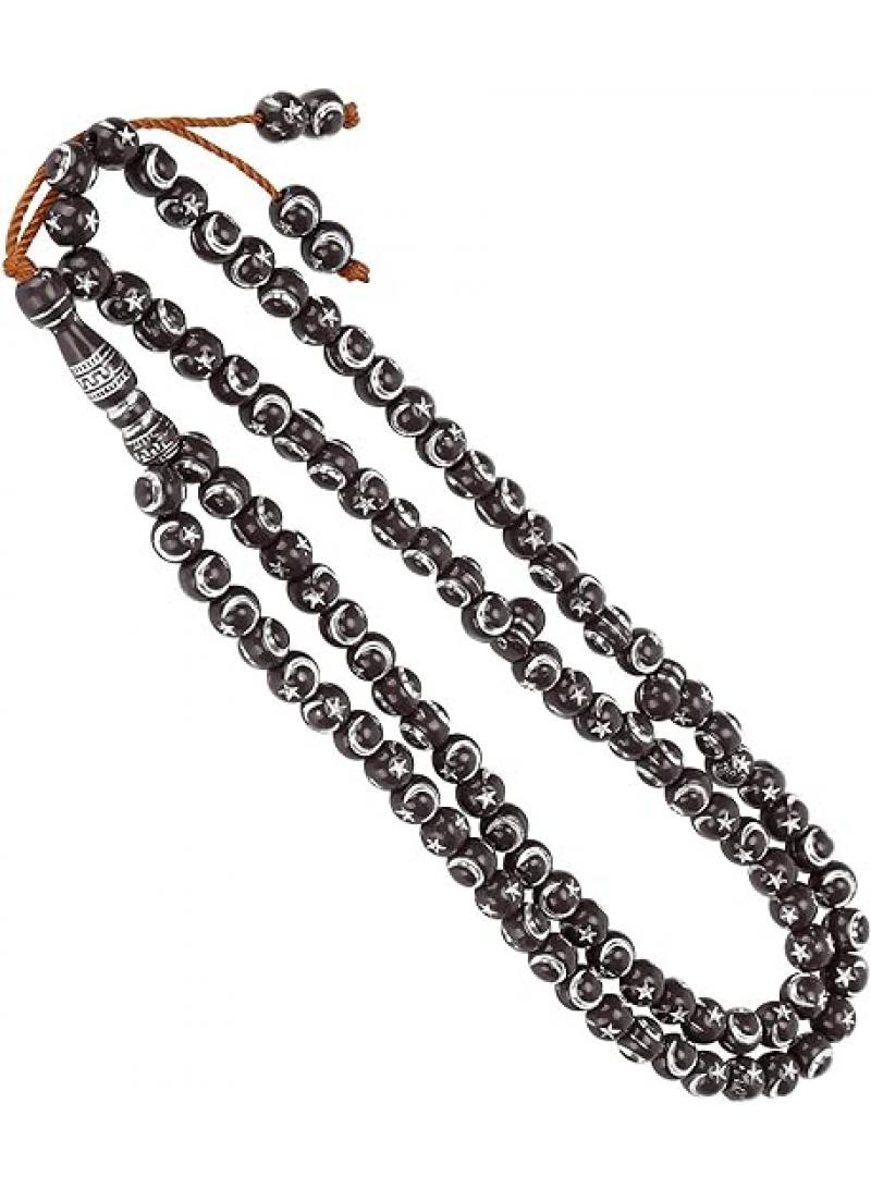 99 Resin Bronzing Printed Carved Prayer Meditation Rosary Bracelet