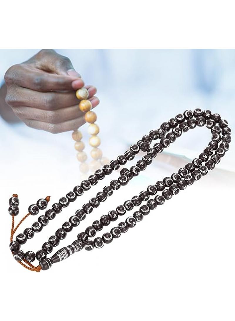 99 Resin Bronzing Printed Carved Prayer Meditation Rosary Bracelet