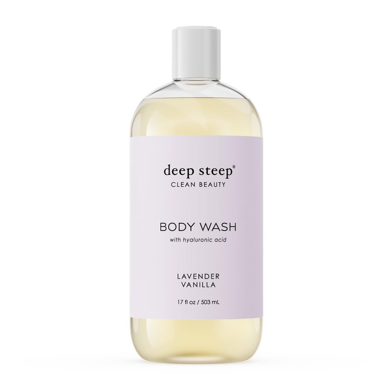 Deep Steep Body Wash, Lavender Vanilla, 17 oz â€“ Hydrating Shower Gel with Hyaluronic Acid, Shea Butter, Aloe Vera & Argan Oil â€“ Vegan, Clean Beauty, Clean & Refreshed Skin - Image 1