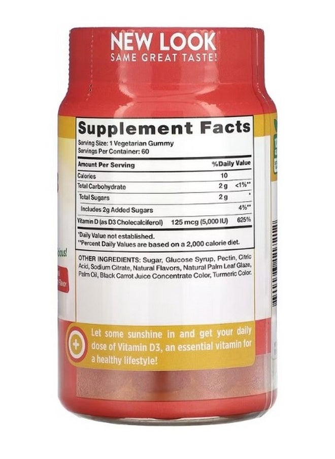 Nature's Truth Vitamin D3 High Potency Natural Peach 5000 IU 125 mcg 60 Vegetarian Gummies  - Image 2