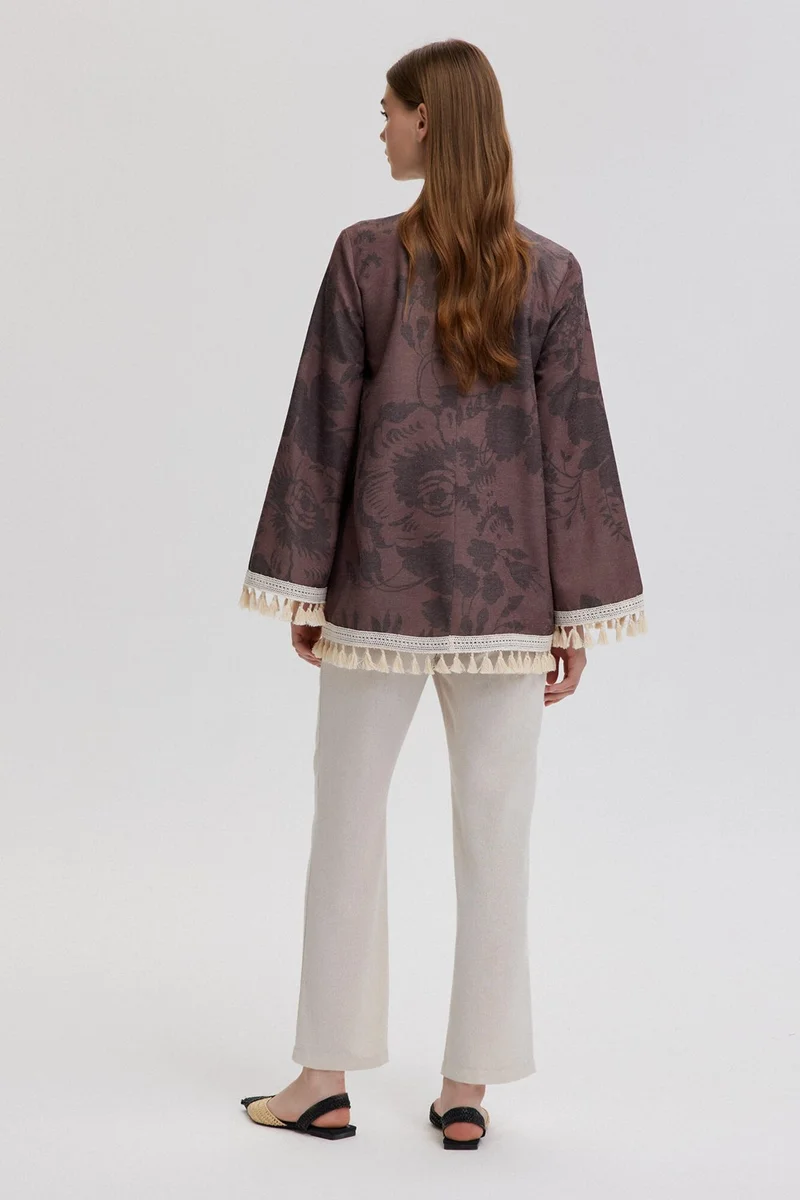 Touche Tassel Lace Detailed Textured Tunic